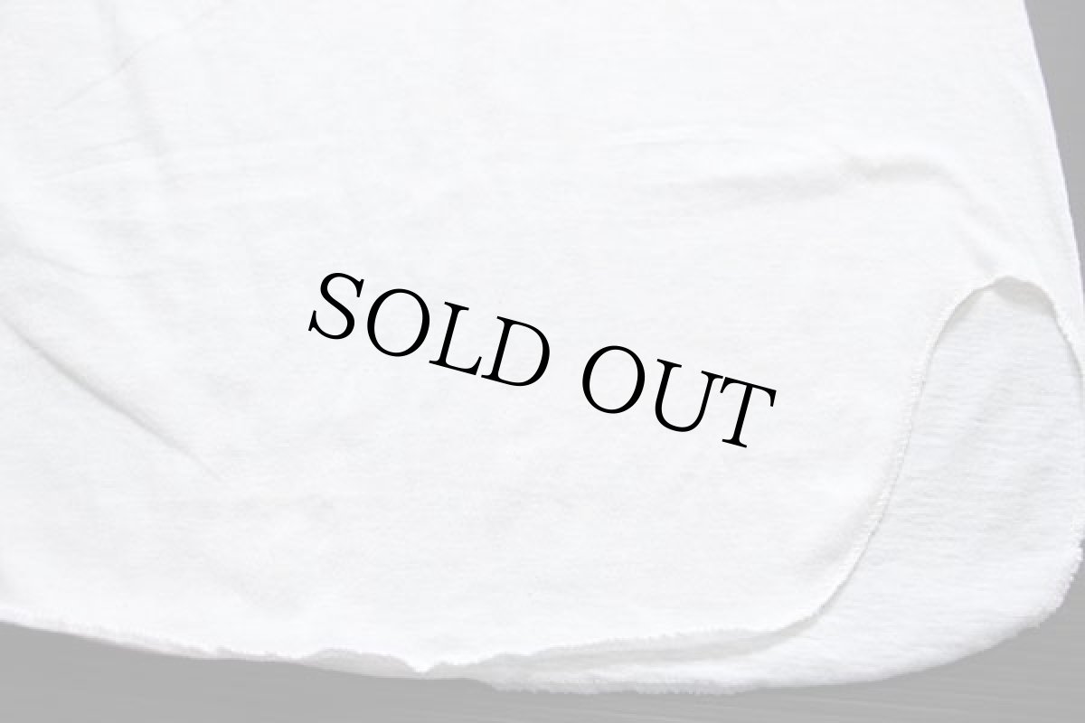 画像4: 70s USA製 LOGO-7 ツートン ヘンリーネック 七分袖 Tシャツ 生成り×バーガンディ M (4)