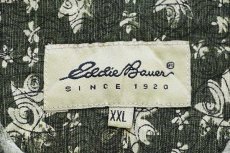 画像4: 90s EddieBauerエディーバウアー 総柄 半袖 リネン×コットンシャツ XXL (4)