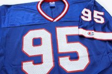 画像4: 90s USA製 Championチャンピオン NFL Buffalo Bills PAUP 95 ナンバリング ナイロン メッシュ フットボール ゲームシャツ 青 48 (4)