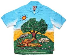 画像1: Mambo LOUD SHIRTS AUSTRALIAN BEER TREE アート 半袖 レーヨンシャツ (1)