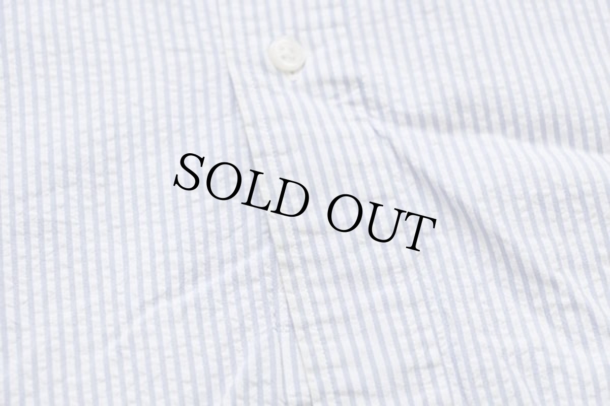 画像5: ラルフローレン ストライプ ボタンダウン 半袖 コットン シアサッカーシャツ サックス×ホワイト L (5)