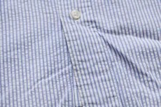 画像5: ラルフローレン ストライプ ボタンダウン 半袖 コットン シアサッカーシャツ サックス×ホワイト L (5)