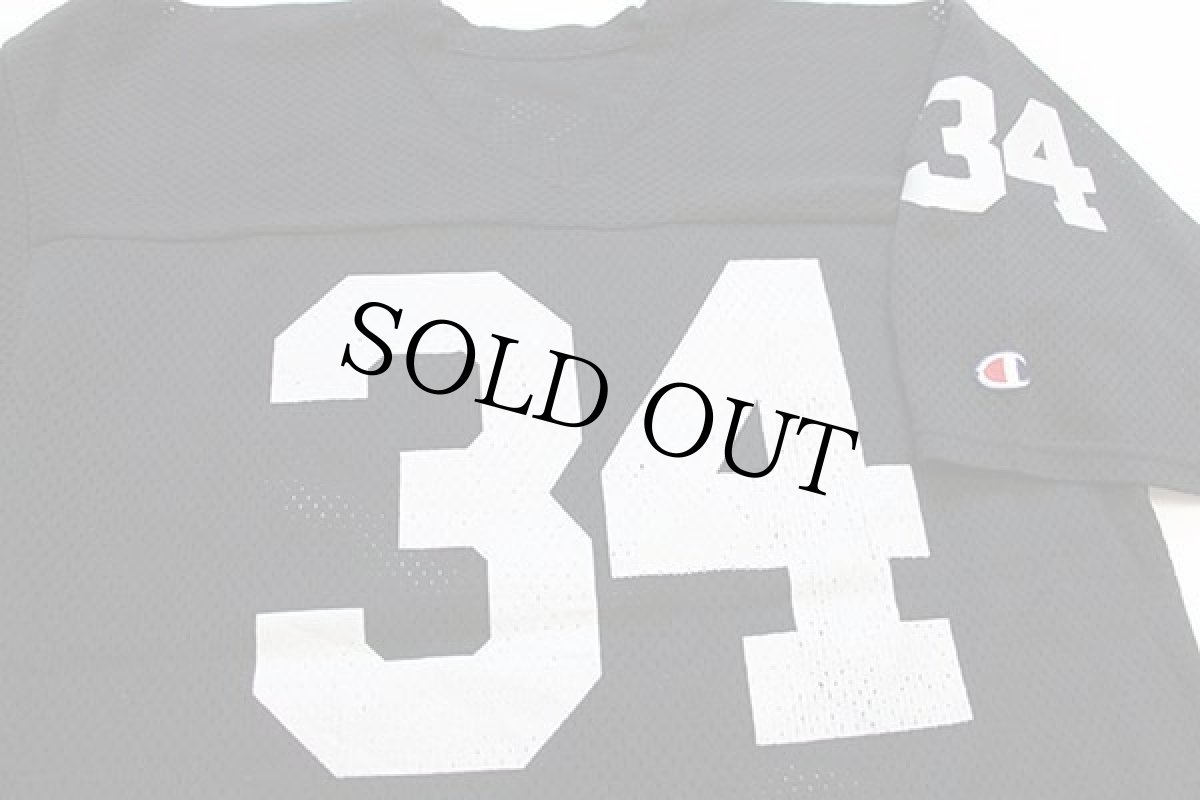 画像3: 80s USA製 Championチャンピオン 34 ナンバリング ナイロン メッシュ ゲームシャツ 黒 XL (3)