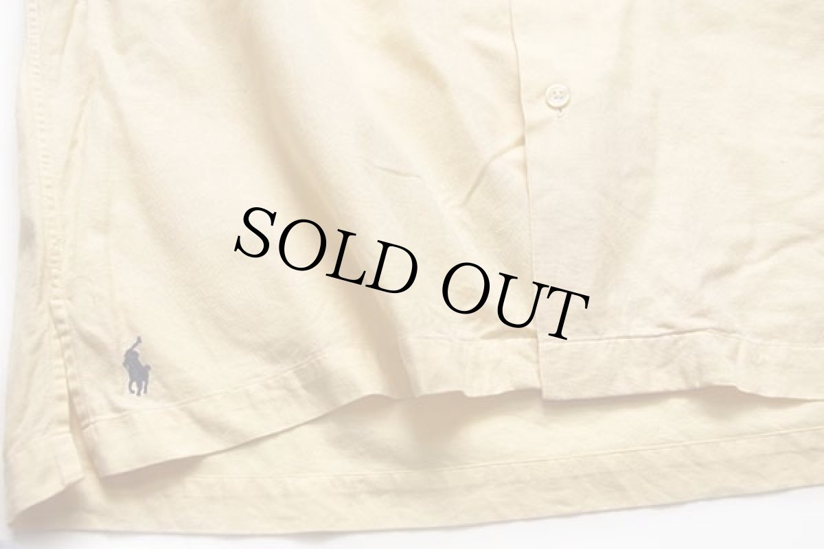 画像5: 90s ポロ ラルフローレン CALDWELL 半袖 オープンカラー コットンシャツ イエロー L (5)