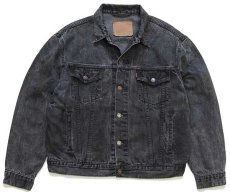 画像1: 90s Levi'sリーバイス 70503 ブラック デニムジャケット 4ポケット 後染め XL★ユーロ (1)