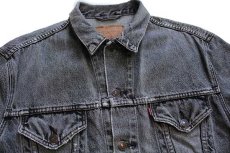 画像3: 90s Levi'sリーバイス 70503 先染め ブラック デニムジャケット 4ポケット ボロ L★ユーロ (3)