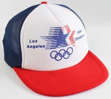 画像1: 80s LosAngeles 1984 Olympics マルチカラー 切り替え メッシュキャップ トリコカラー (1)