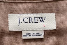 画像4: 00s J.CREW 無地 半袖 コットンシャツ カーキ L (4)