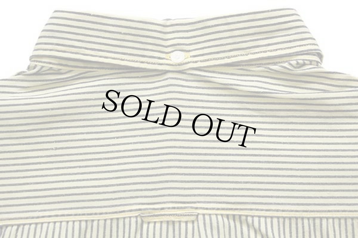 画像4: 80s benettonベネトン ストライプ 三点留め ボタンダウン 半袖 コットンシャツ 黄×黒 L (4)