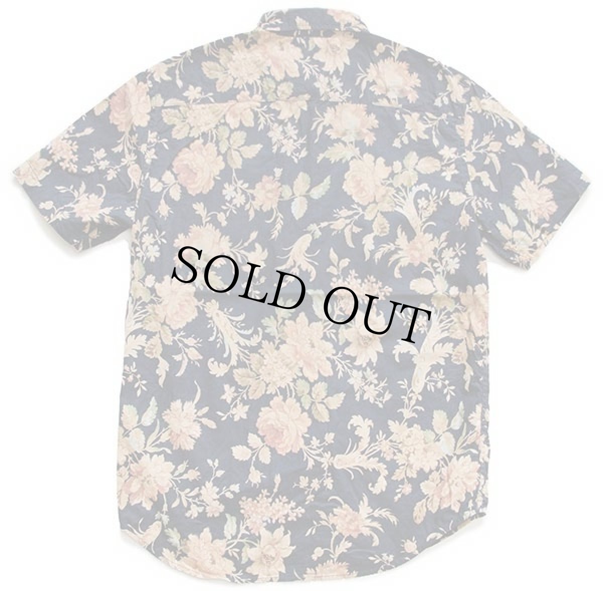 画像2: DENIM&SUPPLY ラルフローレン フラワー柄 ボタンダウン 半袖 コットンシャツ S (2)