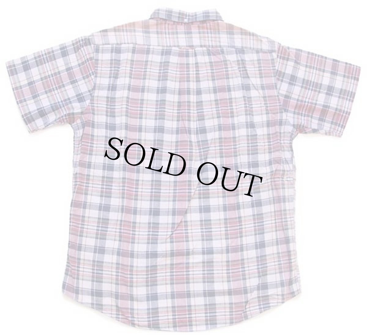 画像2: 70s Punjab マドラスチェック 三点留め ボタンダウン 半袖 コットンシャツ L★インド綿 (2)