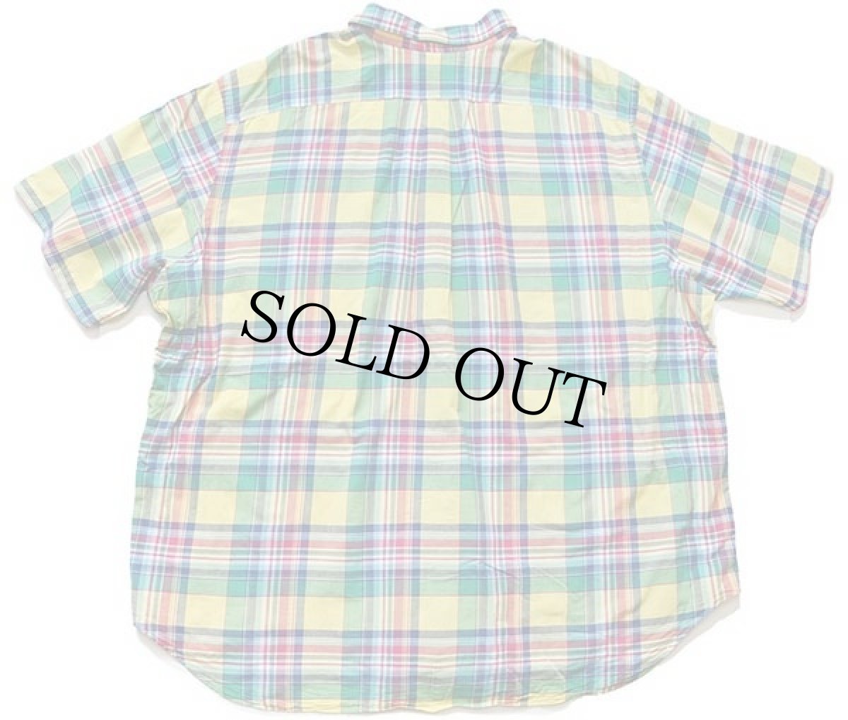 画像2: ラルフローレン マドラスチェック ボタンダウン 半袖 コットンシャツ 3XB★インド綿 (2)