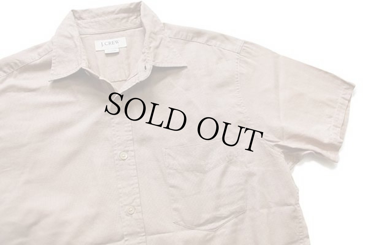 画像3: 00s J.CREW 無地 半袖 コットンシャツ カーキ L (3)