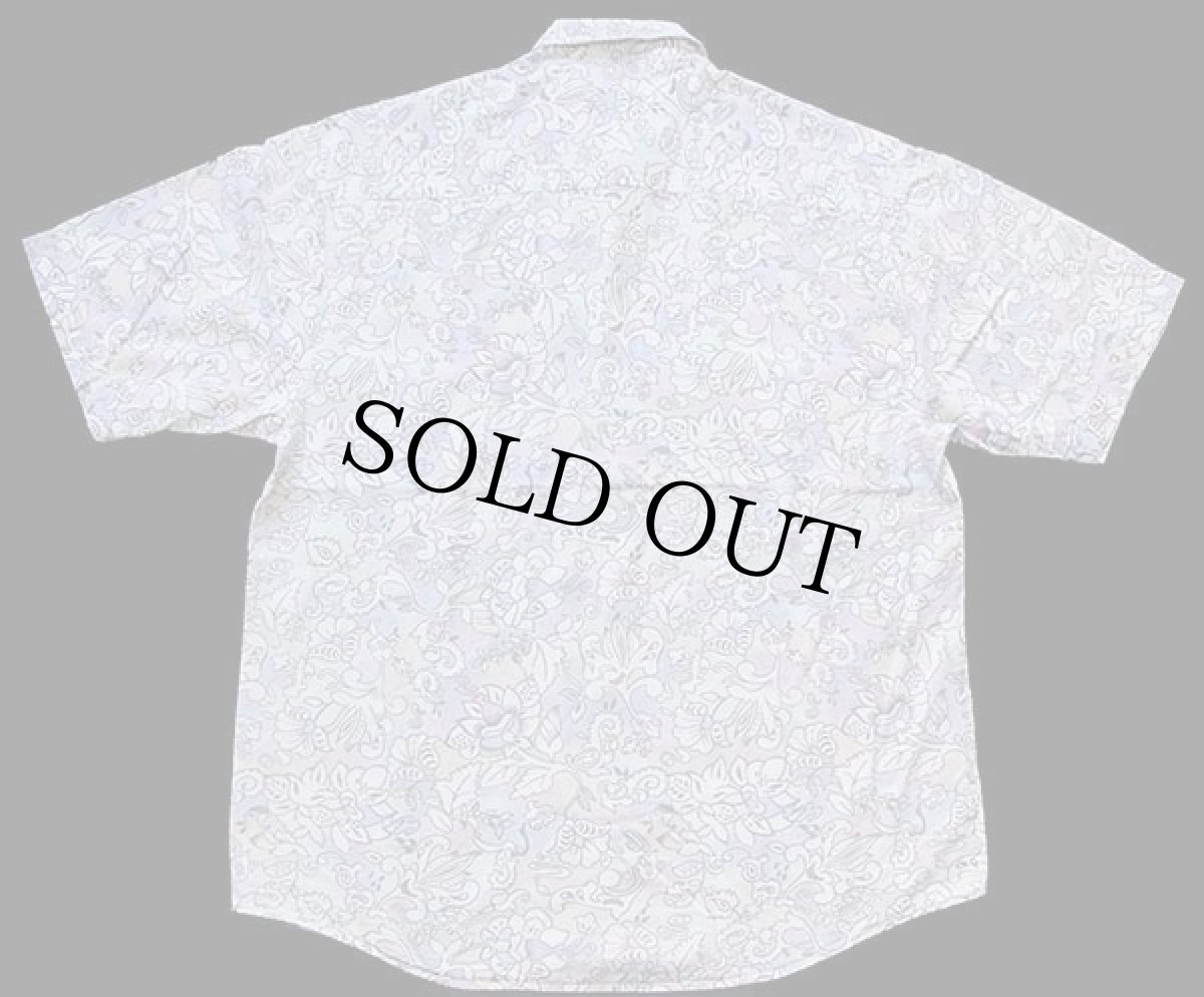 画像2: DONALLEY フラワー柄 半袖 コットンシャツ パステルカラー M (2)