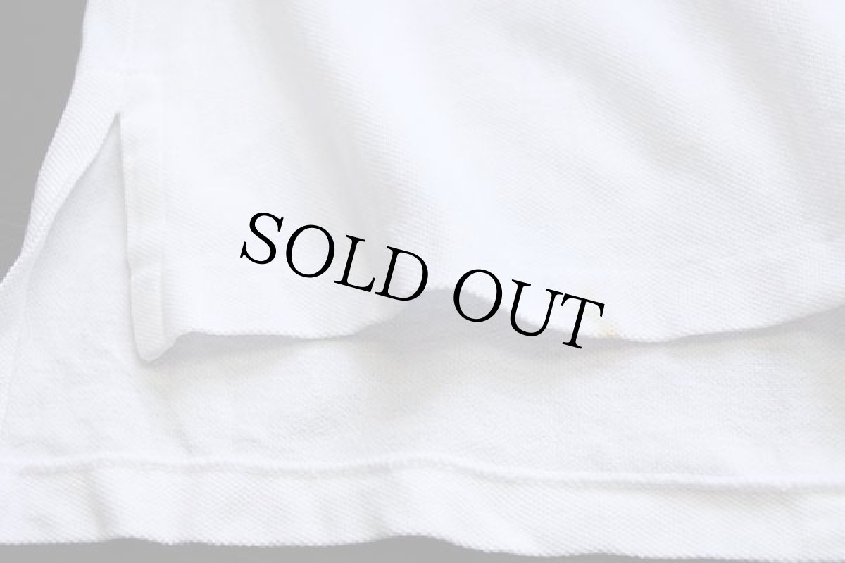 画像6: 90s ポロ ラルフローレン 97 ヨット 染み込みプリント ポケット付き コットン 鹿の子 ポロシャツ 白 L (6)