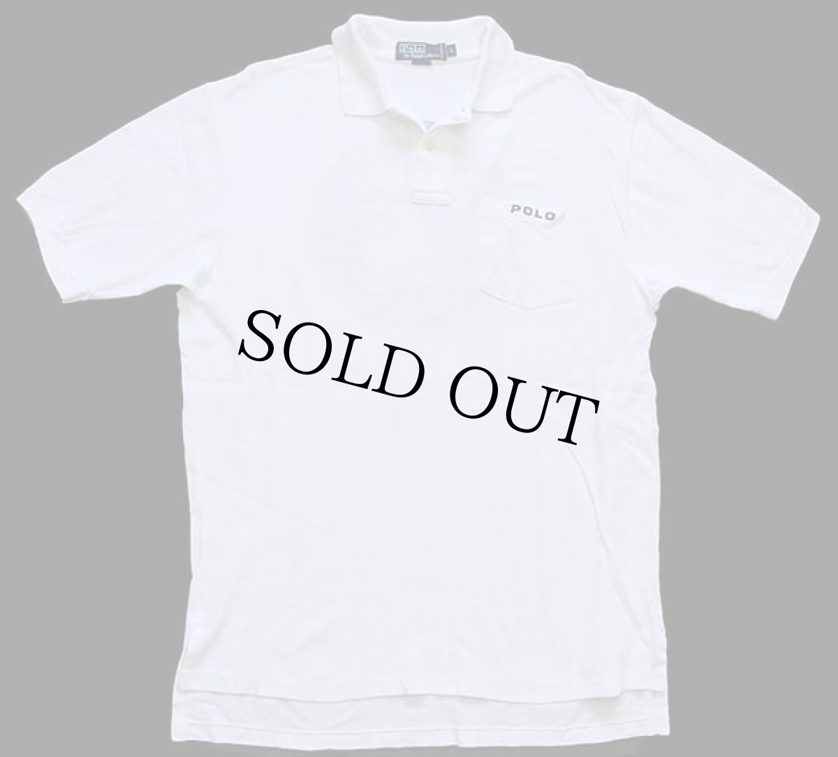 画像2: 90s ポロ ラルフローレン 97 ヨット 染み込みプリント ポケット付き コットン 鹿の子 ポロシャツ 白 L (2)