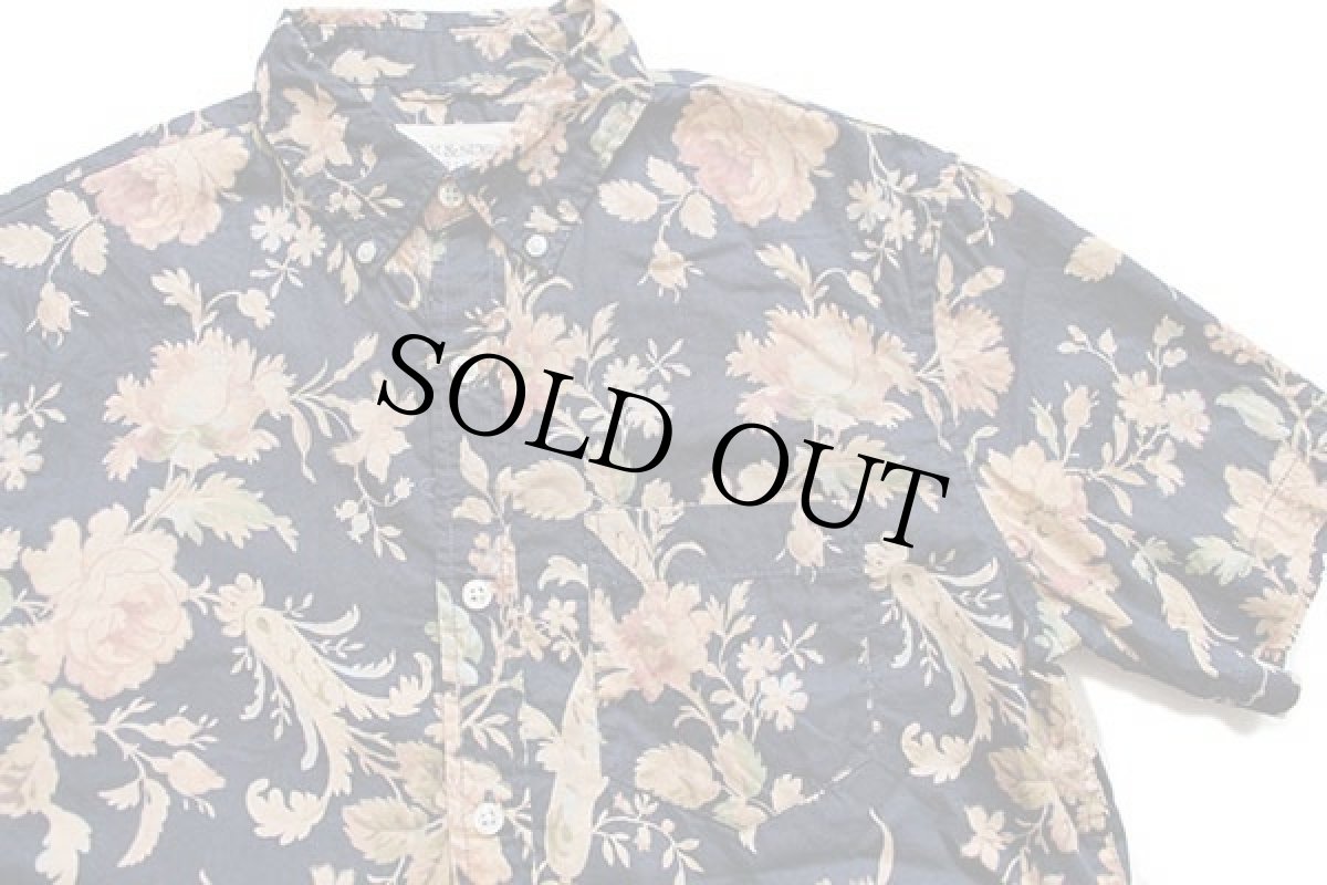 画像3: DENIM&SUPPLY ラルフローレン フラワー柄 ボタンダウン 半袖 コットンシャツ S (3)