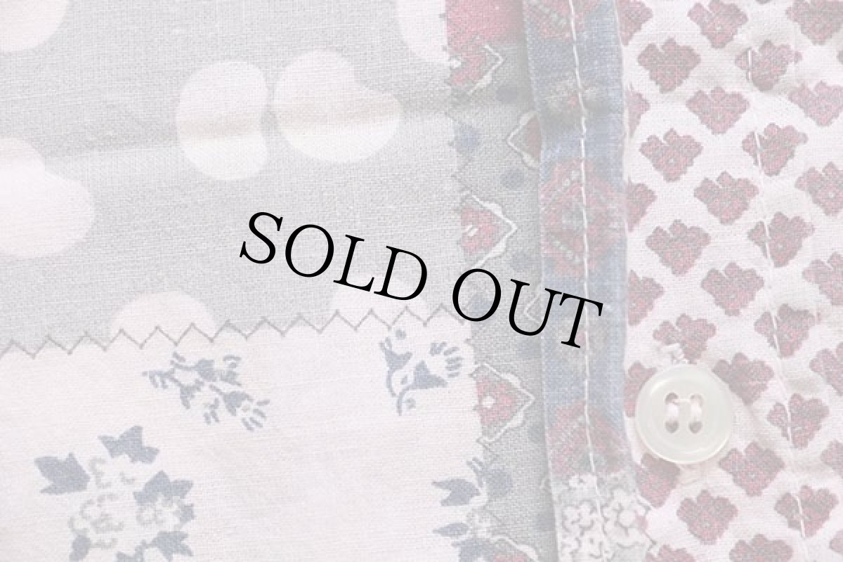 画像5: イタリア製 ColonBUS 小花柄×小紋柄×総柄 パッチワークプリント 半袖 コットンシャツ XL (5)