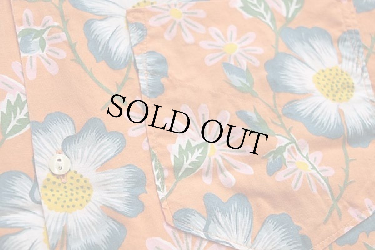 画像5: イタリア製 REPLAYリプレイ フラワー柄 半袖 コットンシャツ L (5)