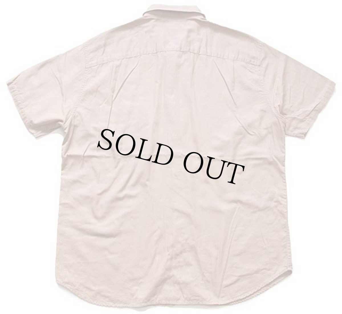 画像2: 00s J.CREW 無地 半袖 コットンシャツ カーキ L (2)