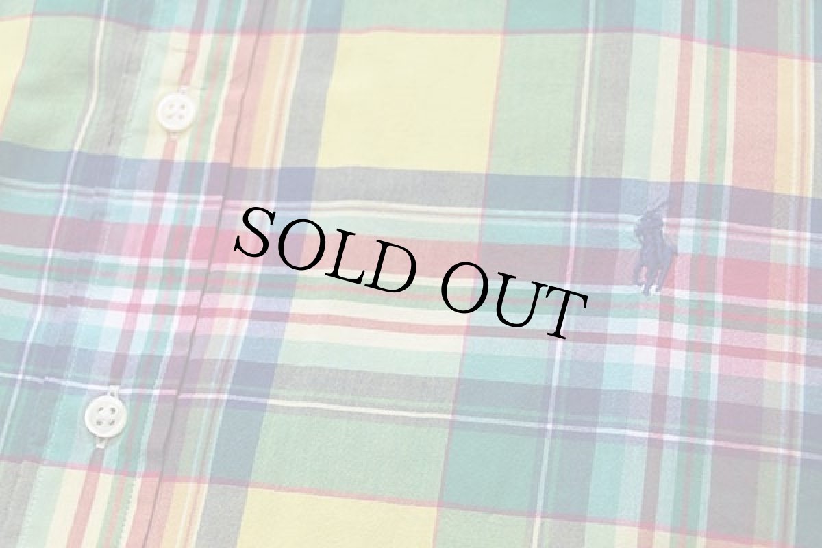 画像5: ラルフローレン マドラスチェック ボタンダウン 半袖 コットンシャツ 3XB★インド綿 (5)