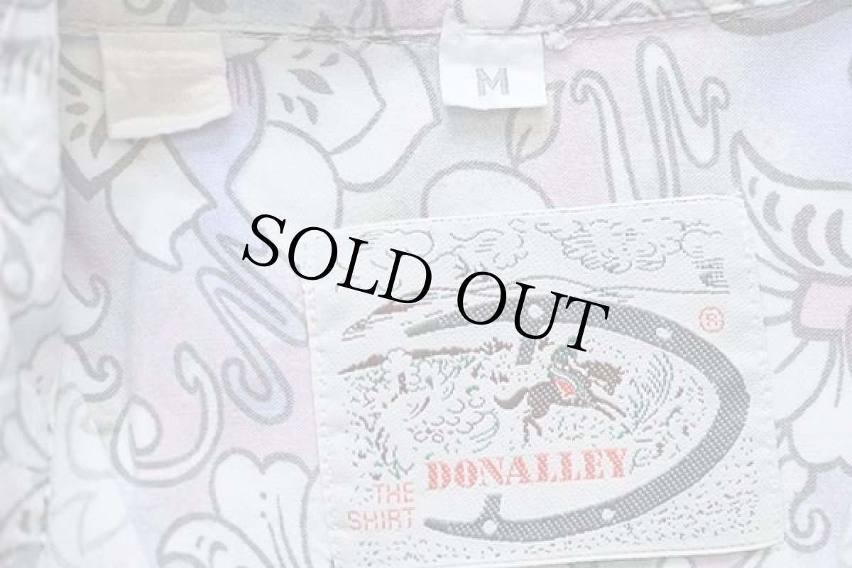 画像4: DONALLEY フラワー柄 半袖 コットンシャツ パステルカラー M (4)