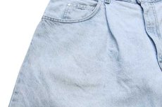 画像5: 90s USA製 Levi'sリーバイス silverTabシルバータブ LooSe ワンタック デニム ショートパンツ アイスブルー w36★ショーツ (5)