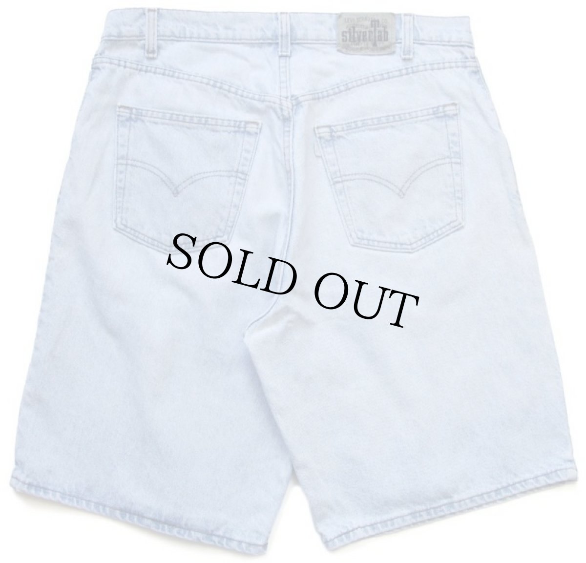 画像2: 90s USA製 Levi'sリーバイス silverTabシルバータブ LooSe ワンタック デニム ショートパンツ アイスブルー w36★ショーツ (2)