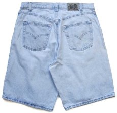 画像2: 90s USA製 Levi'sリーバイス silverTabシルバータブ LooSe ワンタック デニム ショートパンツ アイスブルー w36★ショーツ (2)