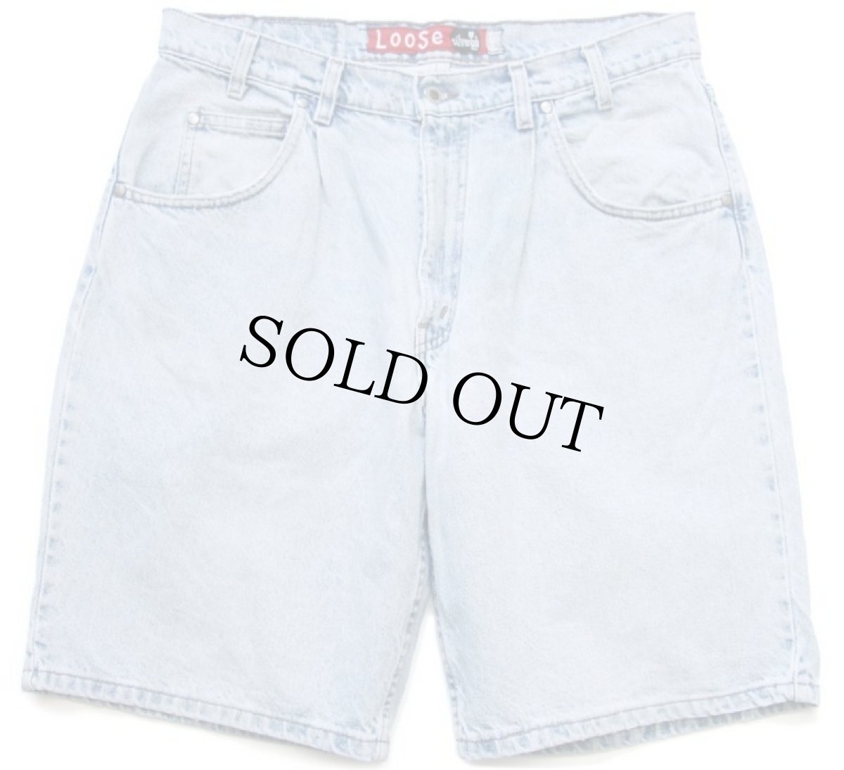 画像1: 90s USA製 Levi'sリーバイス silverTabシルバータブ LooSe ワンタック デニム ショートパンツ アイスブルー w36★ショーツ (1)