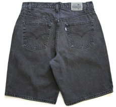 画像2: 90s USA製 Levi'sリーバイス silverTabシルバータブ LooSe ワンタック ブラックデニム ショートパンツ w36★ショーツ (2)