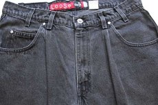 画像3: 90s USA製 Levi'sリーバイス silverTabシルバータブ LooSe ワンタック ブラックデニム ショートパンツ w36★ショーツ (3)