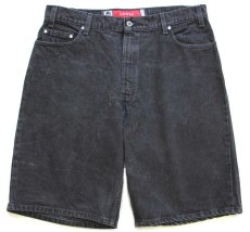 画像1: 90s USA製 Levi'sリーバイス silverTabシルバータブ LOOSE ブラックデニム ショートパンツ w36★ショーツ (1)