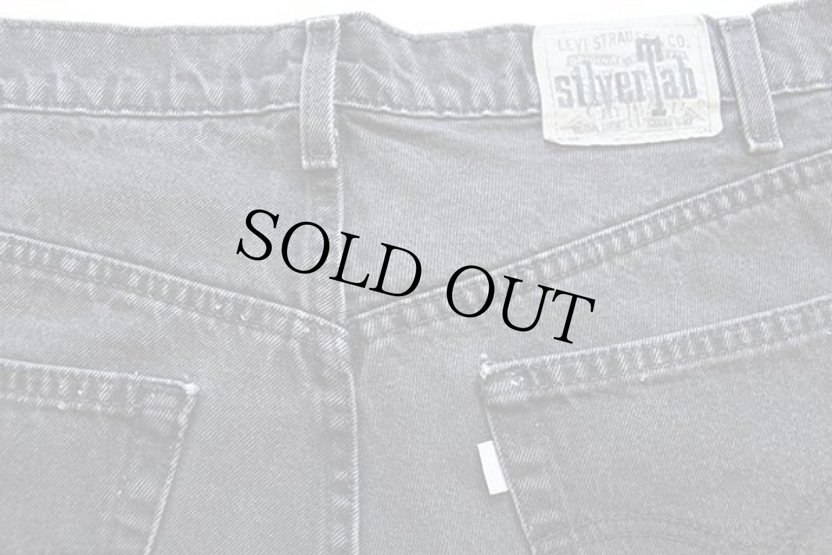 画像4: 90s USA製 Levi'sリーバイス silverTabシルバータブ LooSe ワンタック ブラックデニム ショートパンツ w36★ショーツ (4)