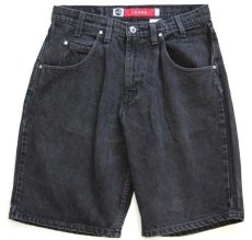 画像1: 90s Levi'sリーバイス silverTabシルバータブ LOOSE ワンタック ブラックデニム ショートパンツ w32★ショーツ (1)