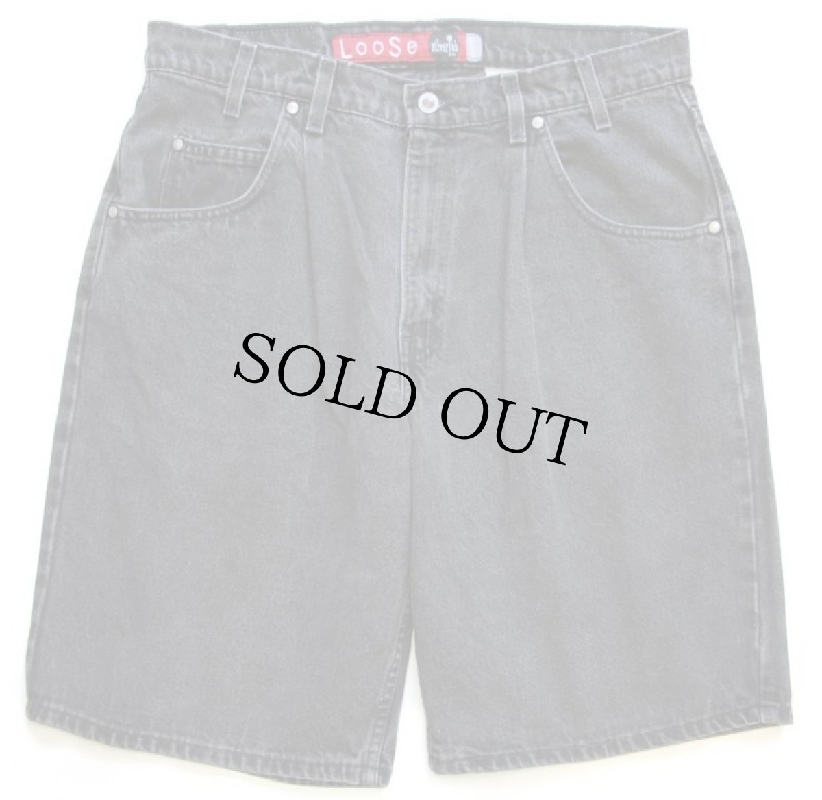 画像1: 90s USA製 Levi'sリーバイス silverTabシルバータブ LooSe ワンタック ブラックデニム ショートパンツ w36★ショーツ (1)