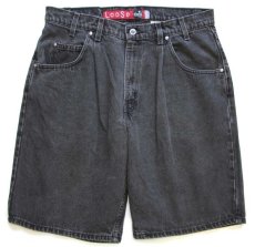 画像1: 90s USA製 Levi'sリーバイス silverTabシルバータブ LooSe ワンタック ブラックデニム ショートパンツ w36★ショーツ (1)