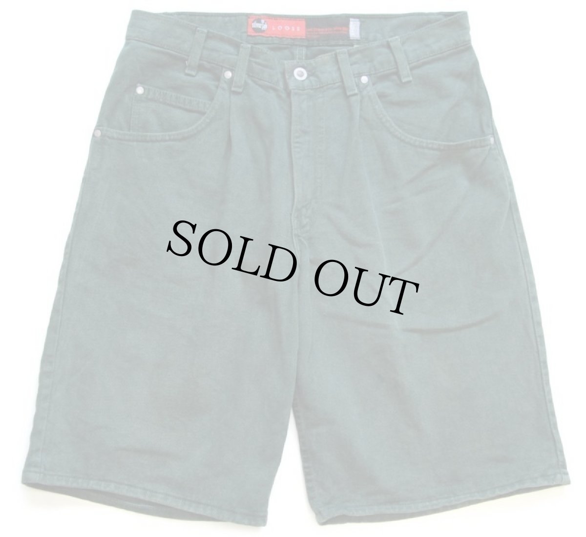 画像1: 90s USA製 Levi'sリーバイス silverTabシルバータブ LOOSE ワンタック カラーデニム ショートパンツ 後染め 緑 w34★ショーツ (1)