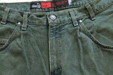 画像3: 90s USA製 Levi'sリーバイス silverTabシルバータブ loose ワンタック カラーデニム ショートパンツ 後染め 緑 w34★ショーツ (3)