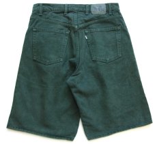 画像2: 90s USA製 Levi'sリーバイス silverTabシルバータブ LOOSE ワンタック カラーデニム ショートパンツ 後染め 緑 w34★ショーツ (2)