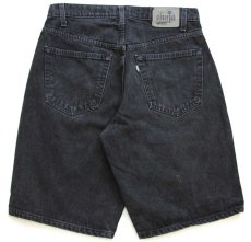 画像2: 90s Levi'sリーバイス silverTabシルバータブ LOOSE ワンタック ブラックデニム ショートパンツ w32★ショーツ (2)