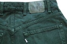 画像4: 90s USA製 Levi'sリーバイス silverTabシルバータブ LOOSE ワンタック カラーデニム ショートパンツ 後染め 緑 w34★ショーツ (4)