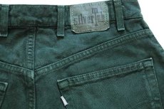 画像4: 90s USA製 Levi'sリーバイス silverTabシルバータブ LOOSE ワンタック カラーデニム ショートパンツ 後染め 緑 w34★ショーツ (4)