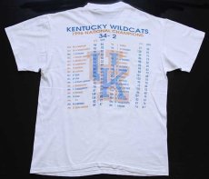 画像3: 90s USA製 KENTUCKY WILDCATS スコア 両面プリント コットンTシャツ 白 L (3)