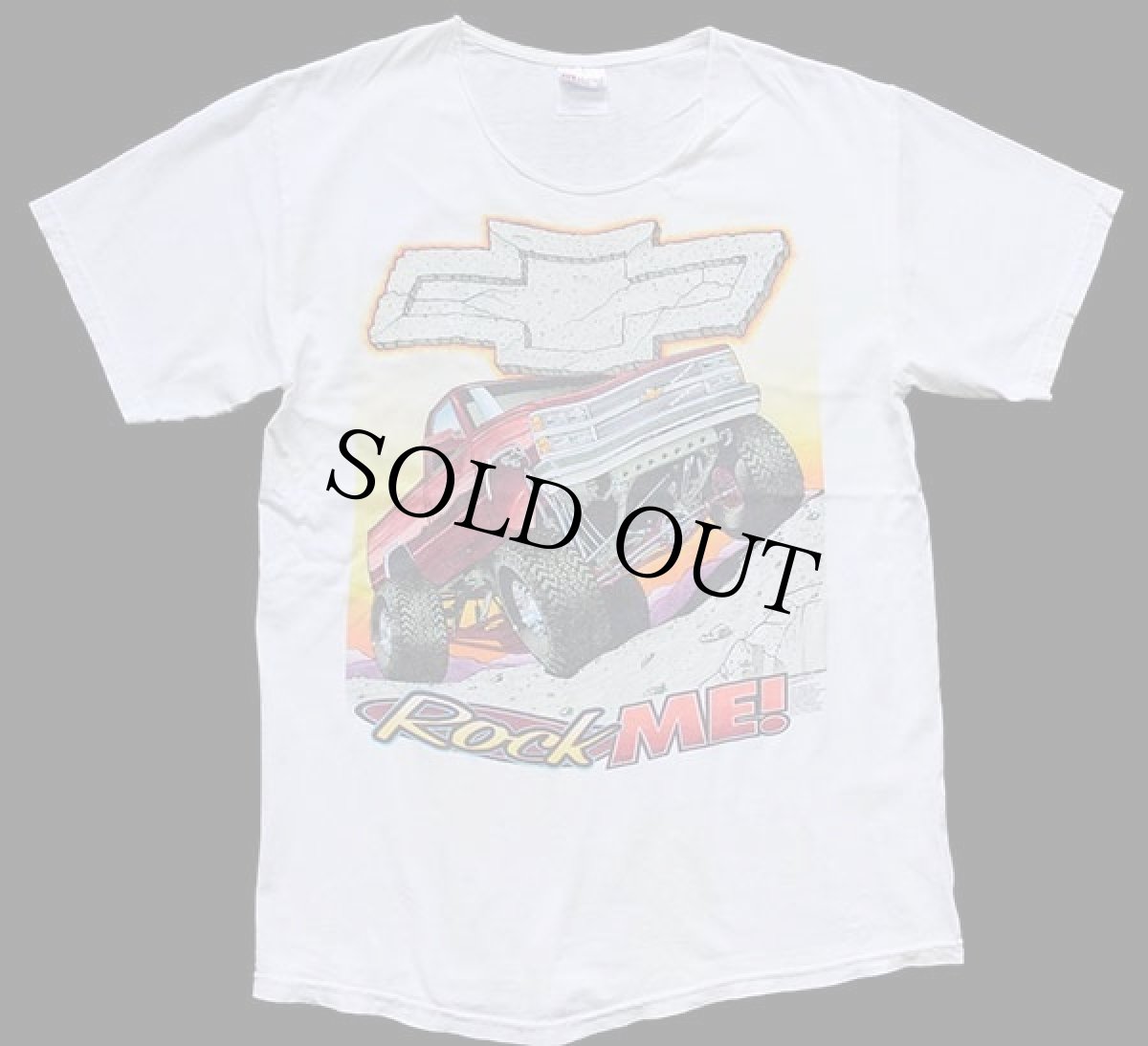 画像2: 00s Hanes Rock ME! CHEVROLETシボレー C1500 ピックアップ トラック コットンTシャツ カスタム 白 M (2)
