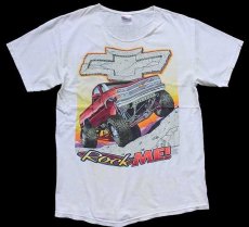 画像2: 00s Hanes Rock ME! CHEVROLETシボレー C1500 ピックアップ トラック コットンTシャツ カスタム 白 M (2)