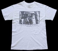 画像2: 90s USA製 DOUGLAS KENT HALL BAREBACK カウボーイ フォトプリント アート コットンTシャツ 白 M (2)