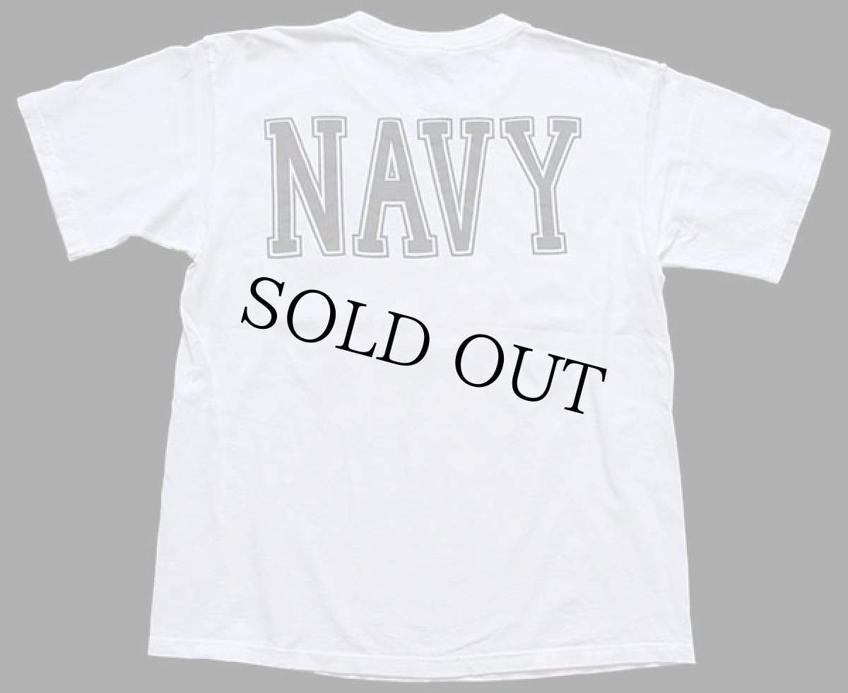 画像3: 00s USA製 U.S.NAVY 両面リフレクタープリント コットンTシャツ 白 M (3)