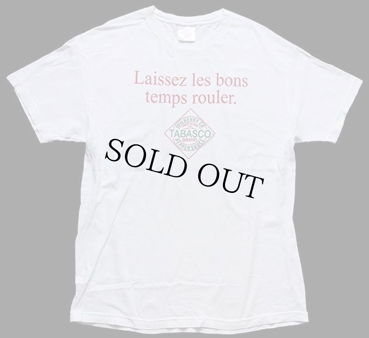 画像2: 90s USA製 TABASCO PEPPER SAUCE タバスコ ロゴ 両面プリント コットンTシャツ 白 L (2)