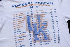 画像4: 90s USA製 KENTUCKY WILDCATS スコア 両面プリント コットンTシャツ 白 L (4)